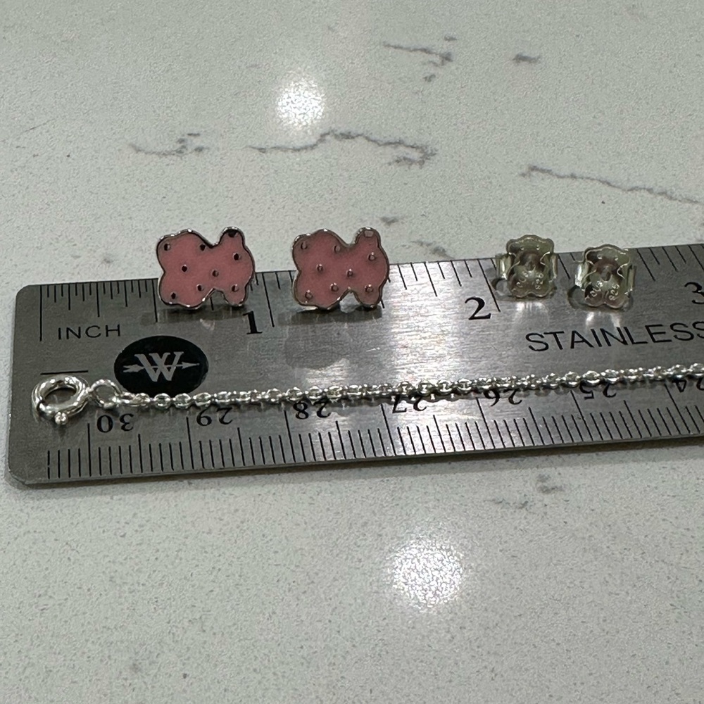 NWOT Tous Pink Polka Dot Bracelet and Earrings - Picture 3 of 11